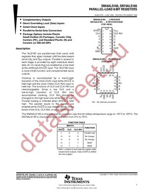 SN74ALS165N datasheet  